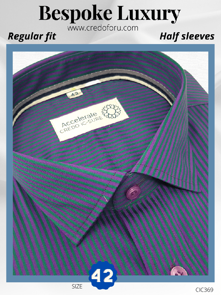 Green &amp; Magenta Stripe Formal Shirt