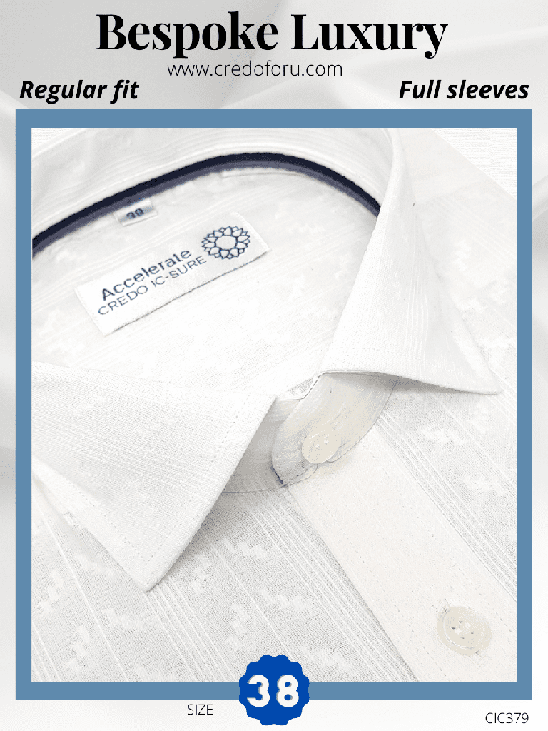 White Texture Formal Shirt