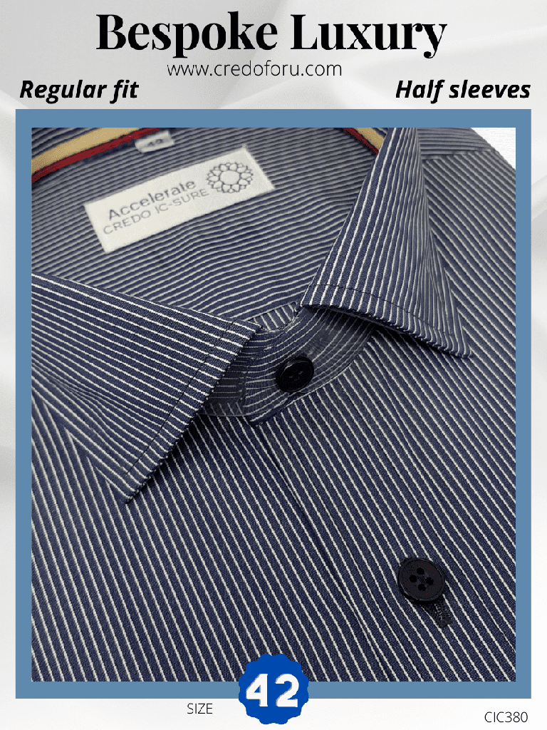 White Stripe on Grey Regular Fit Formal Shirt