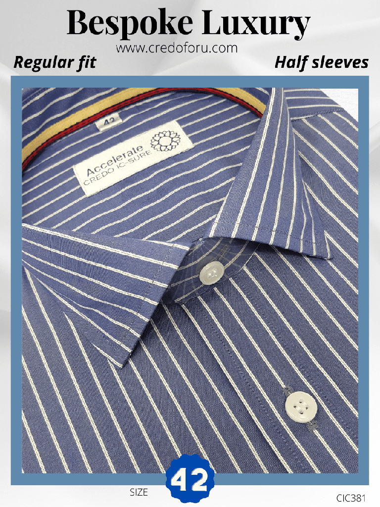 White Stripe on Grey Formal Shirt