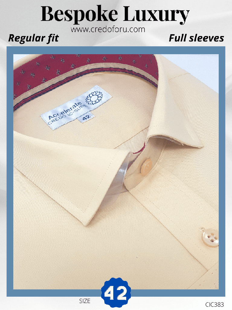 Mafatlal Fabric Beige Formal Shirt