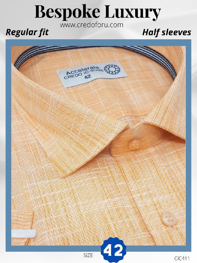 Raymond Fabric Orange Texture Formal Shirt