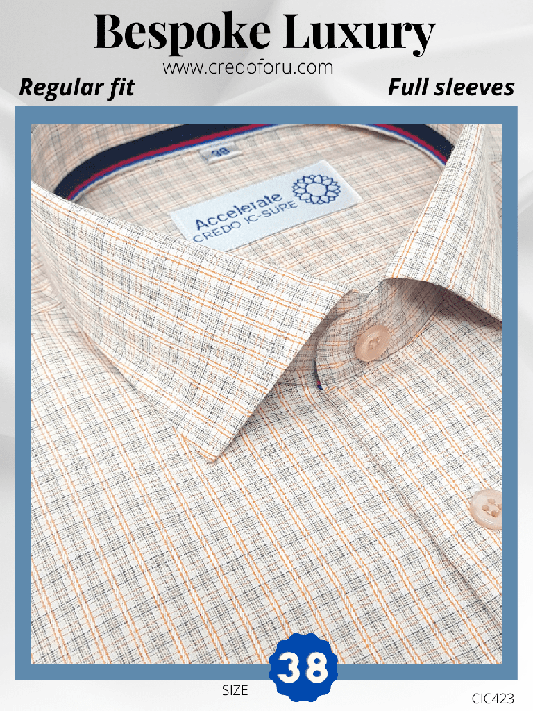 Beige Check Full Sleeve Shirt
