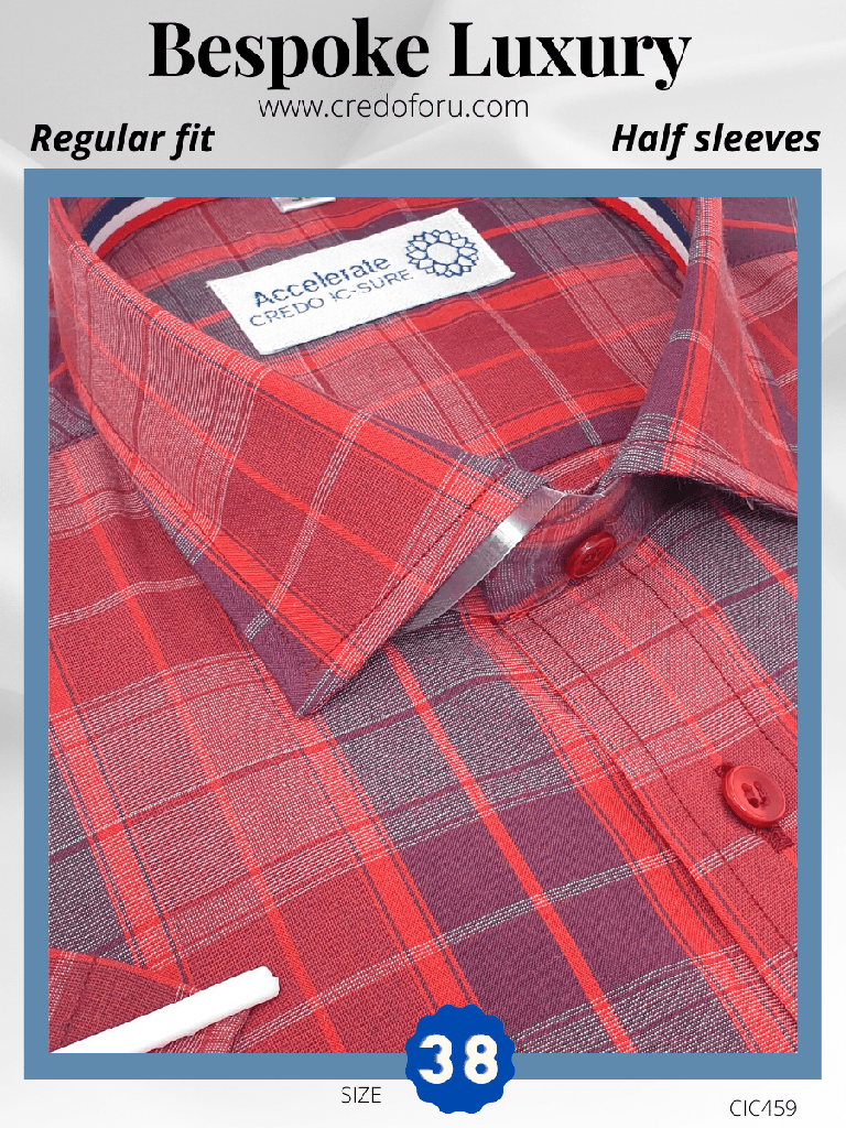 Maroon Check Full Sleeve Formal Shirt