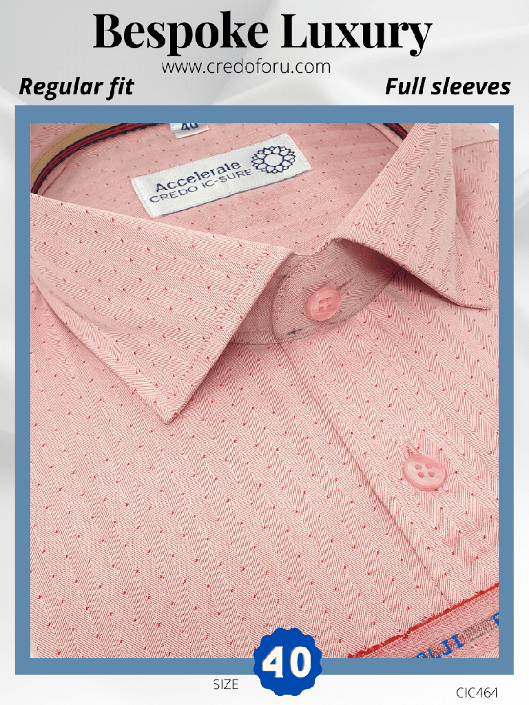 Valji Fabric Pink Texture Full Sleeves Formal Shirt