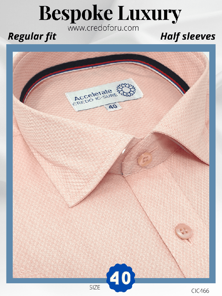 Raymond Fabric Pink Half Sleeves Texture Formal Shirt