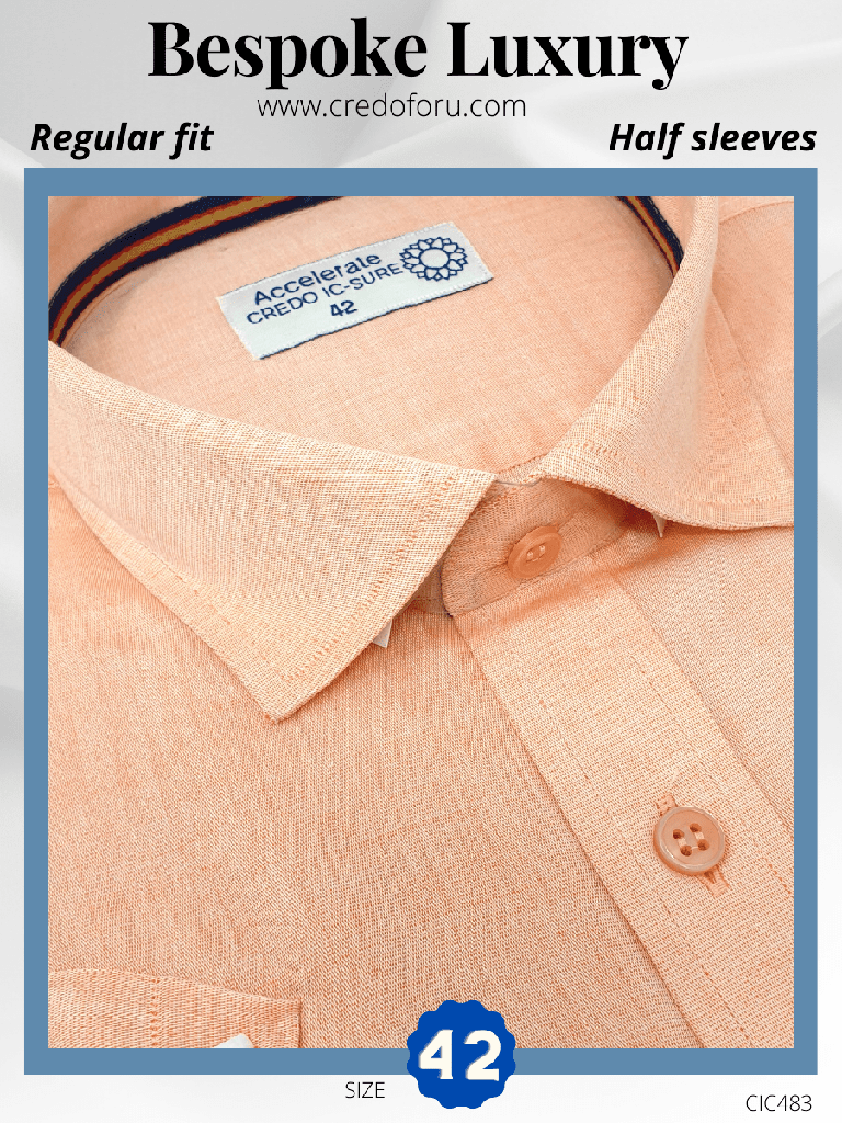 [peach-colour-formal-shirt-42] Peach Colour Formal Shirt
