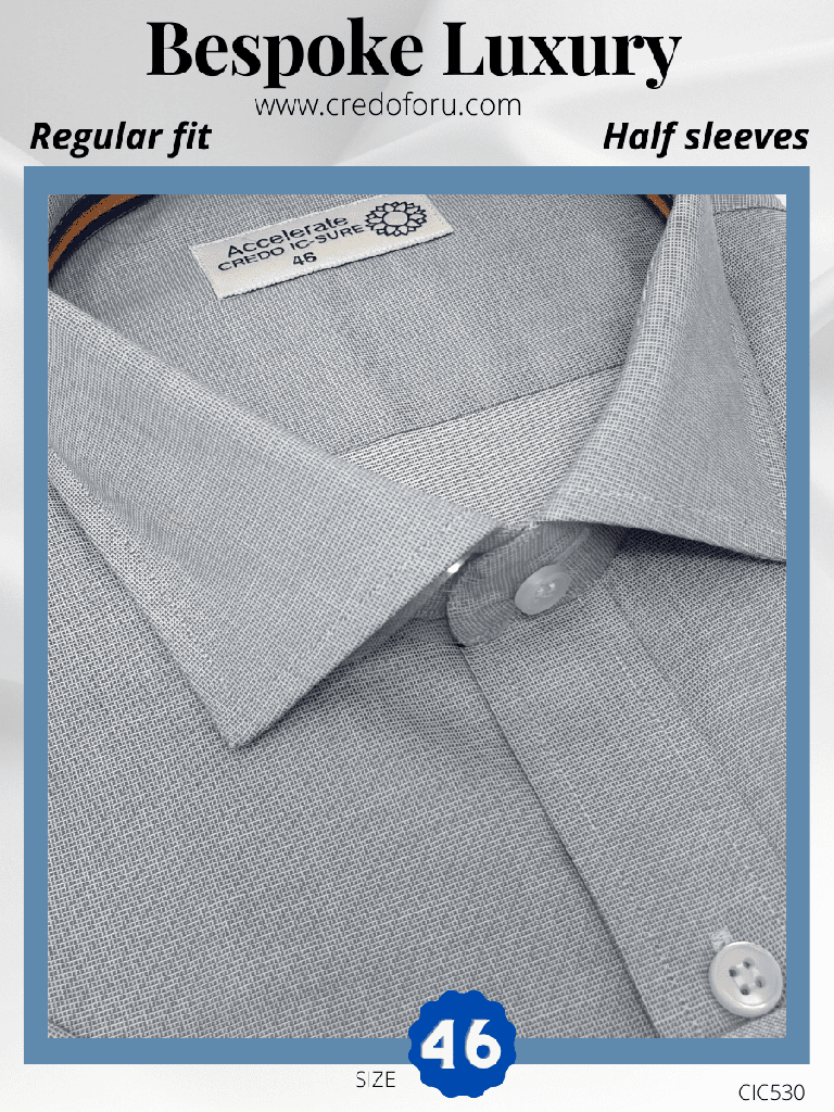 Arvind Fabric Grey Texture Formal Shirt(530)