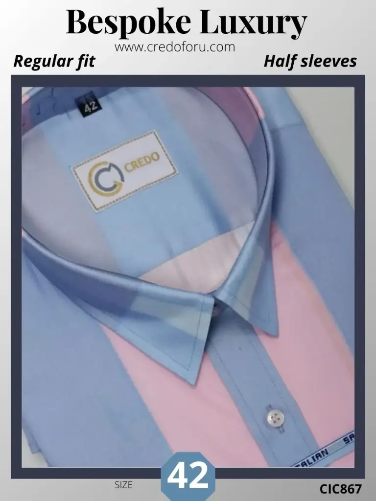 Light Pink and Blue Checks Shirt(867)