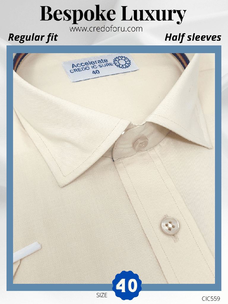 Raymond Fabric Beige Half Sleeve Formal Shirt (559)