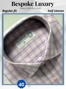 white blue stripe half sleeve formal shirt