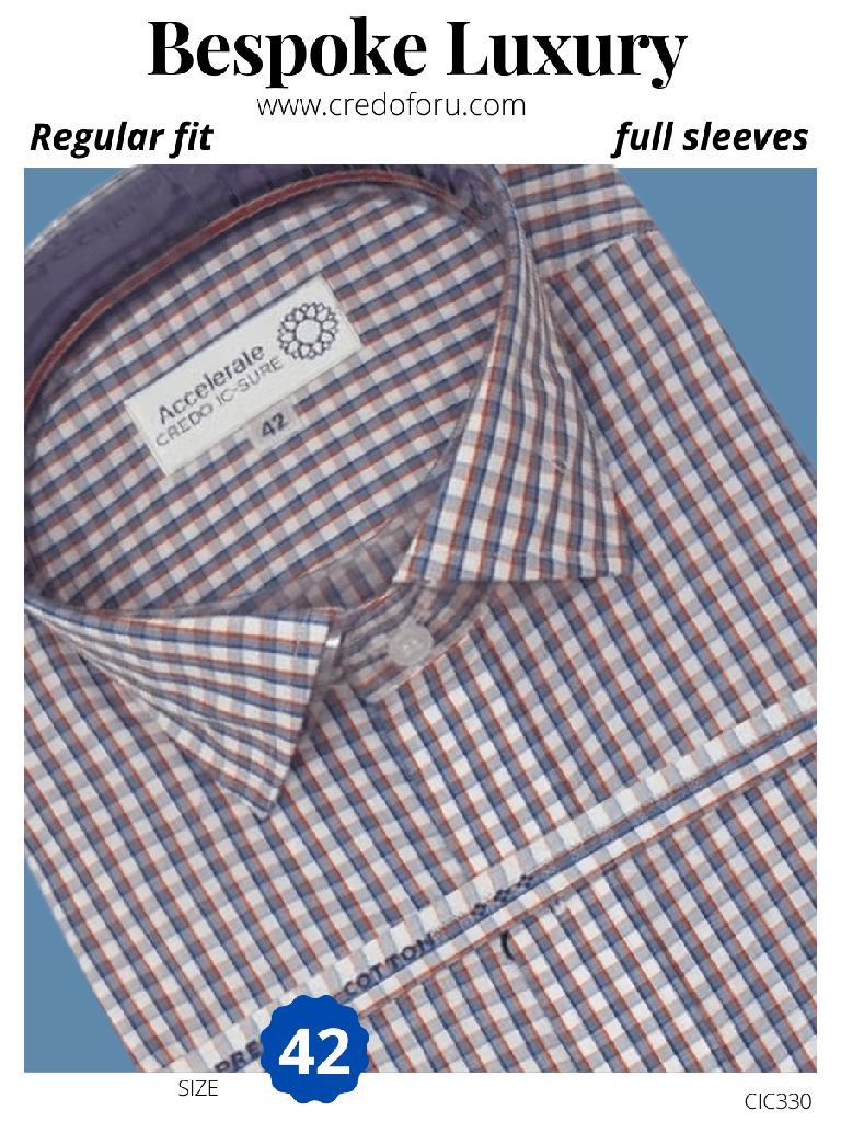 [blue-checked-formal-full-sleeves-shirt-42-1] Blue checked formal full sleeves shirt
