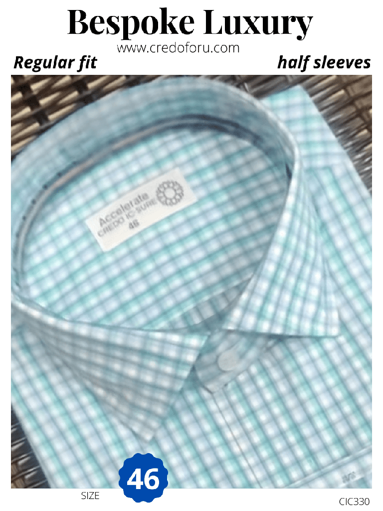 Dual checked half sleeves formal shirt