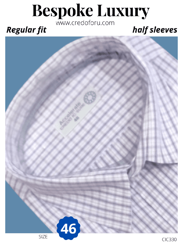 Purple checked white colour half sleeves shirt
