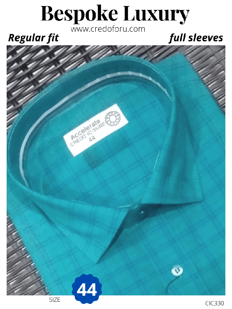 Blue checked green colour full sleeves shirt
