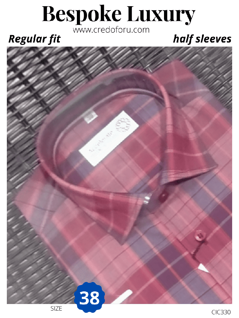 Men red and black big checked half sleeves formal shirt