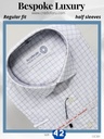 Men white blue checked formal shirt