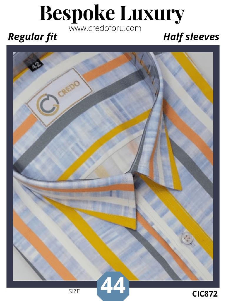 Light color stripe half shirt (872)
