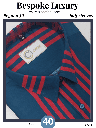 Red stripe on dark cyan blue half sleeve shirt (881)