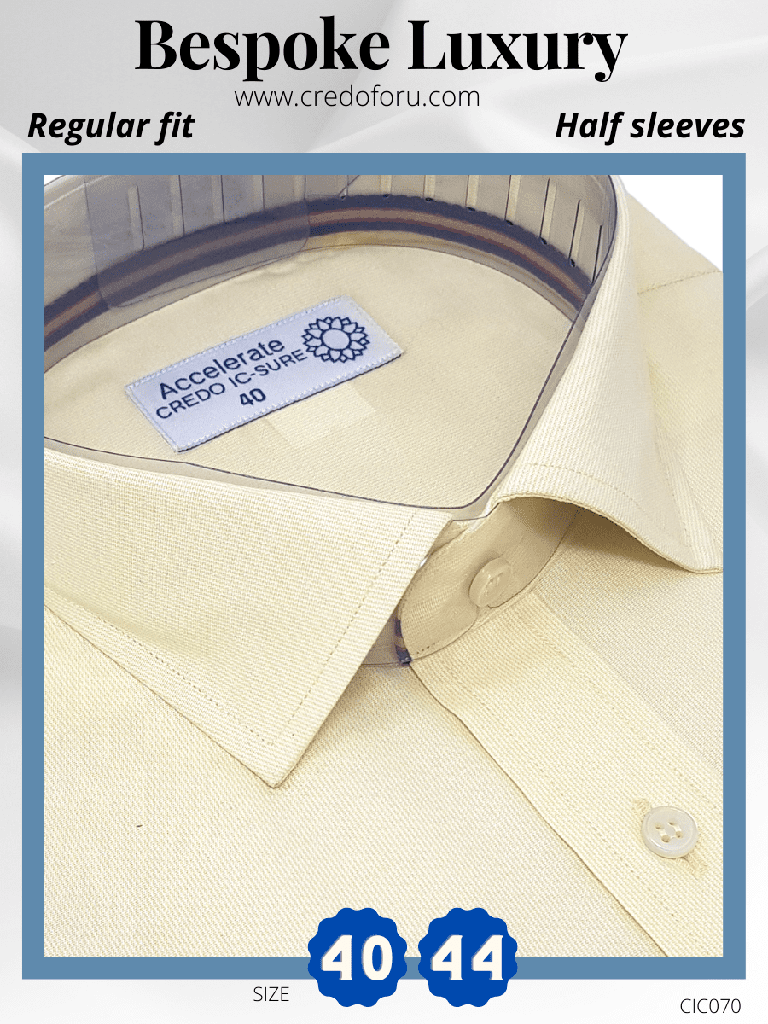 Light Yellow Half Sleeves Formal Shirt(70)