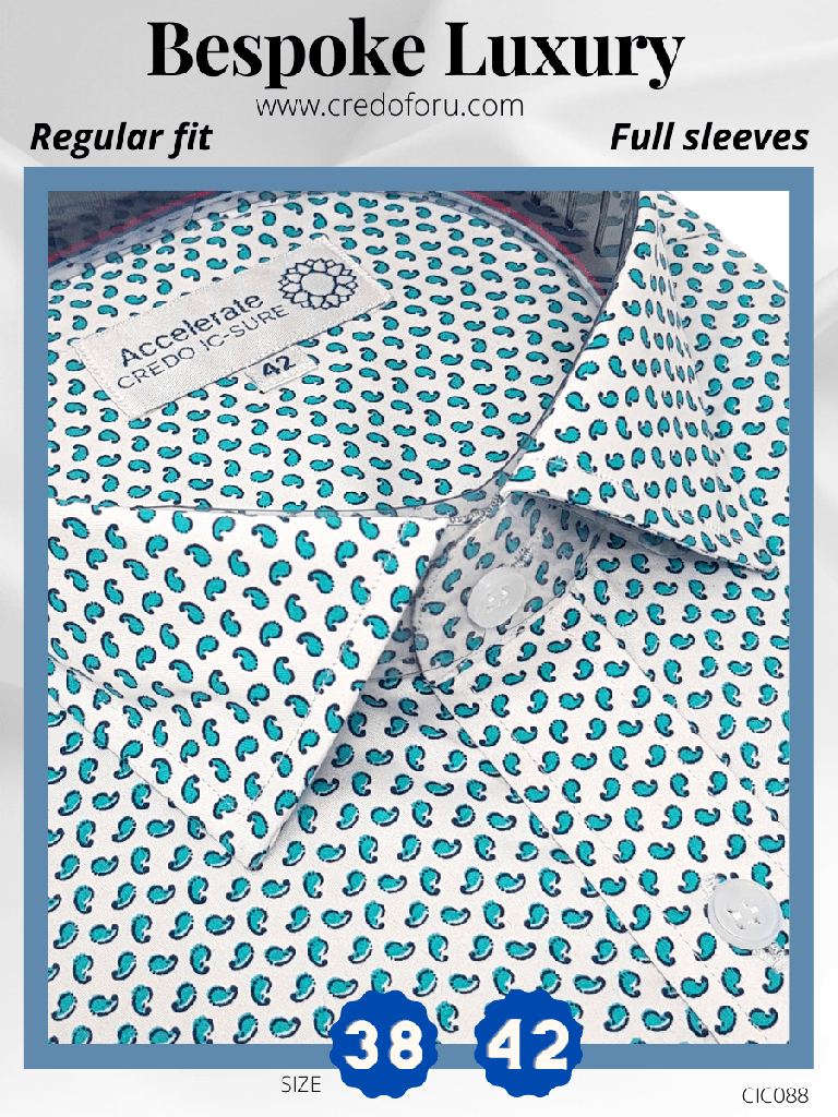 [arvind-fabric-green-printed-formal-shirt-42] Arvind Fabric Green Printed Formal Shirt