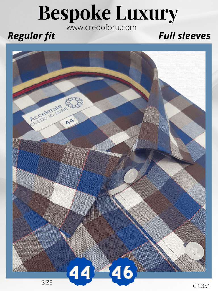 Blue and Brown Check Formal shirt
