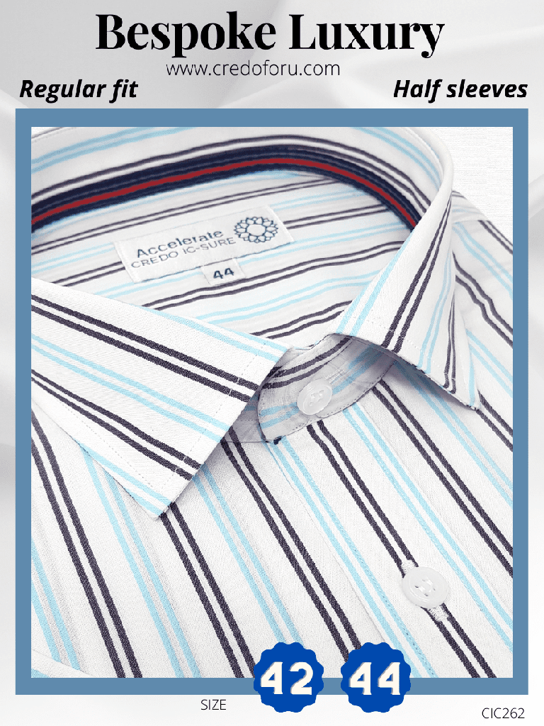 Blue & Black Stripe Formal Shirt