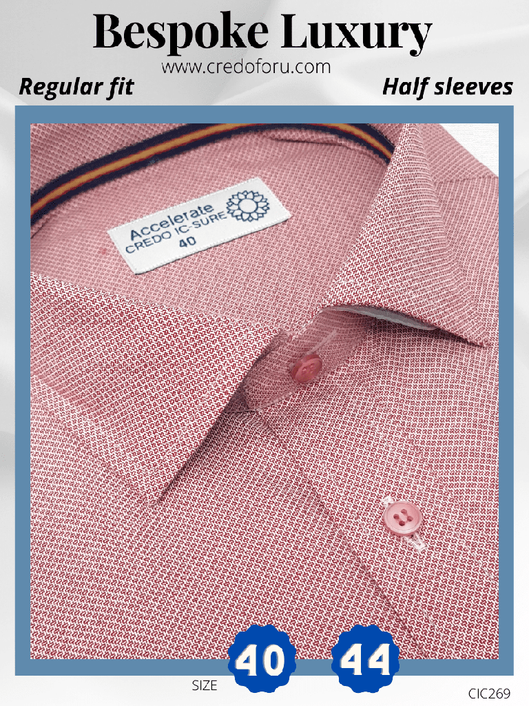 Raymond Fabric Pink Texture Regular Fit Formal Shirt