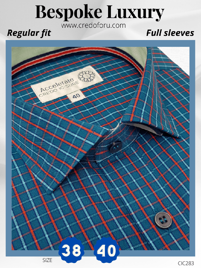 Arvind Fabric Red Check,Blue Formal Shirt