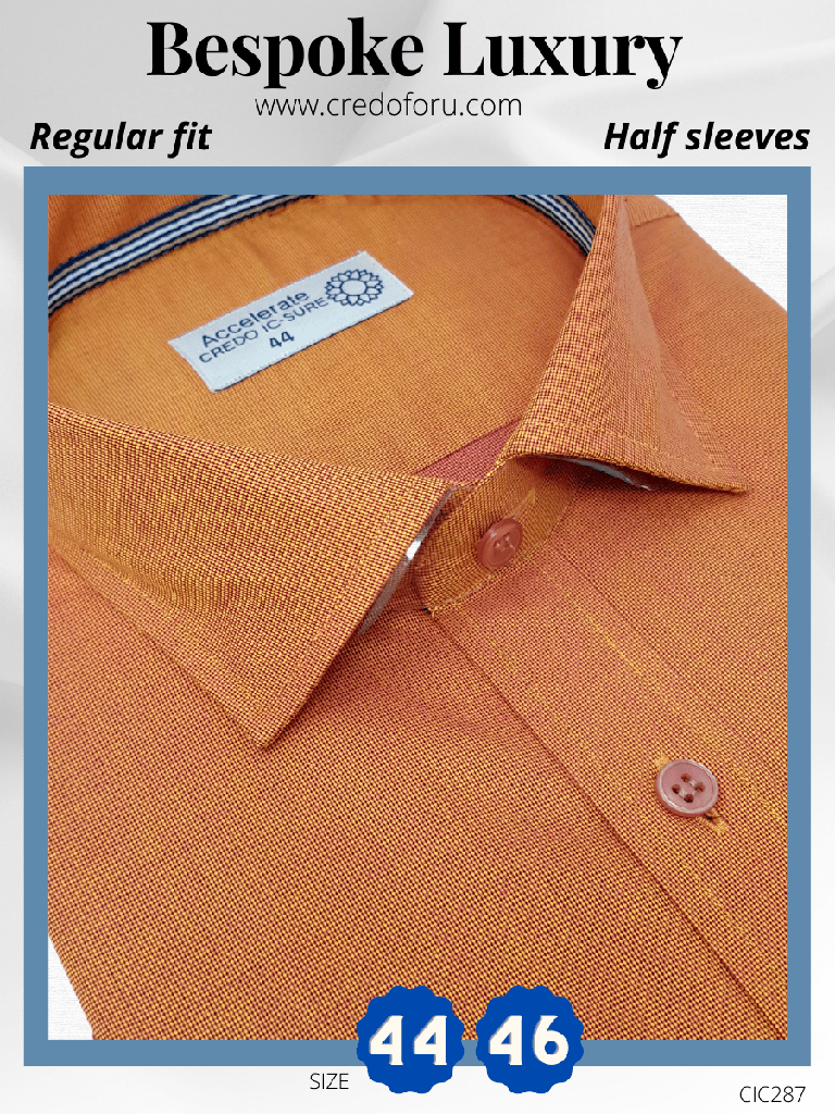 Arvind Fabric Orange Texture Formal Shirt(287)