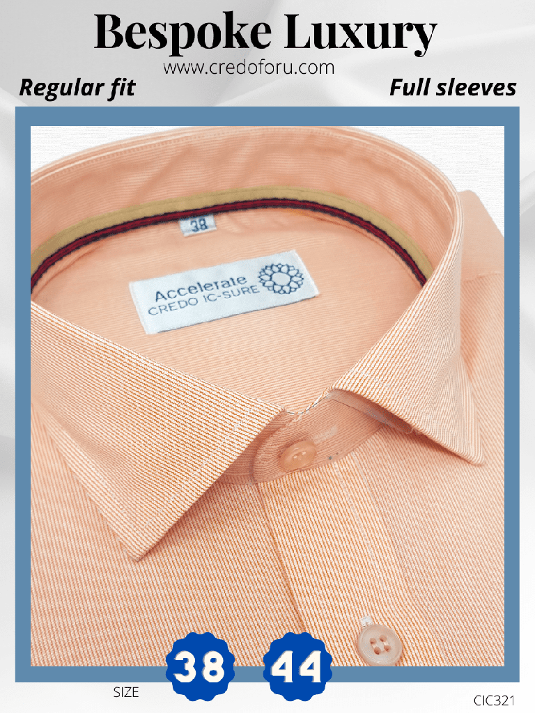 White & Orange Stripe Formal Shirt