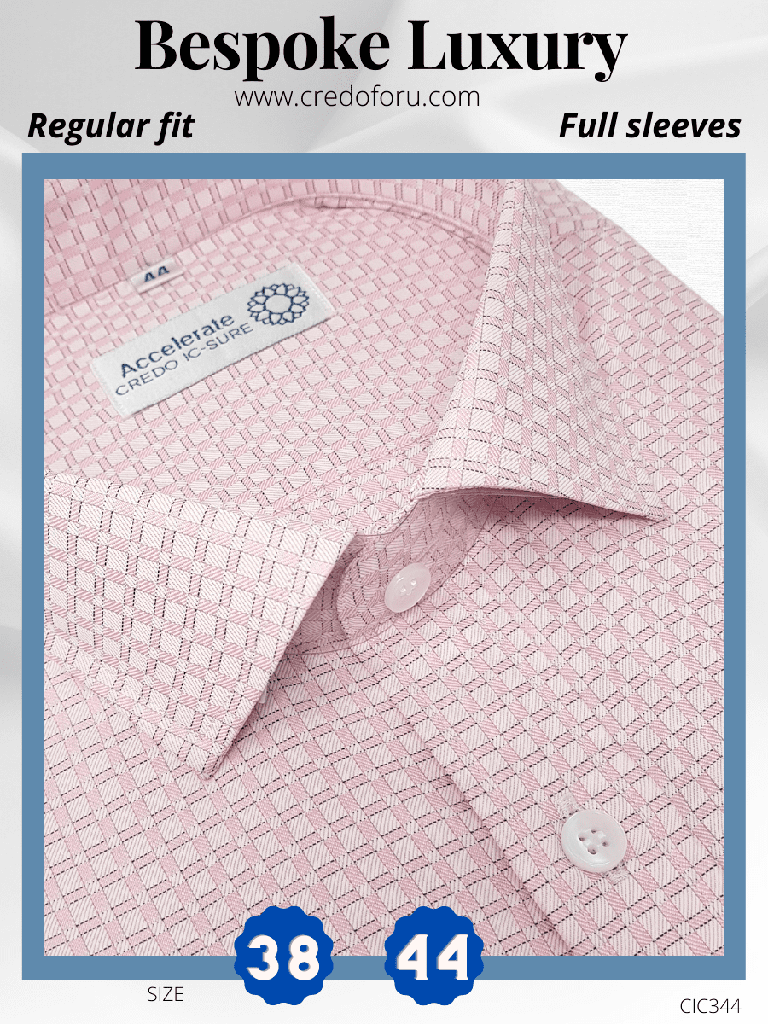 [pink-check-formal-shirt-44] Pink Check Formal Shirt