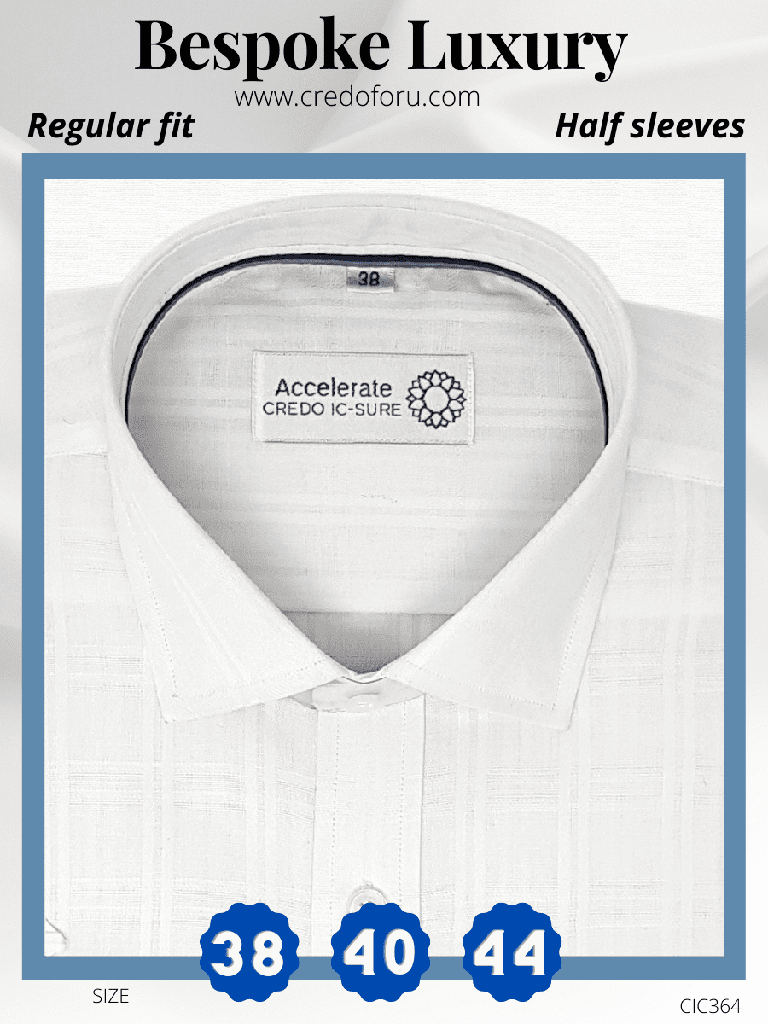 Raymond Fabric White Regular Fit Texture Formal Shirt(364)
