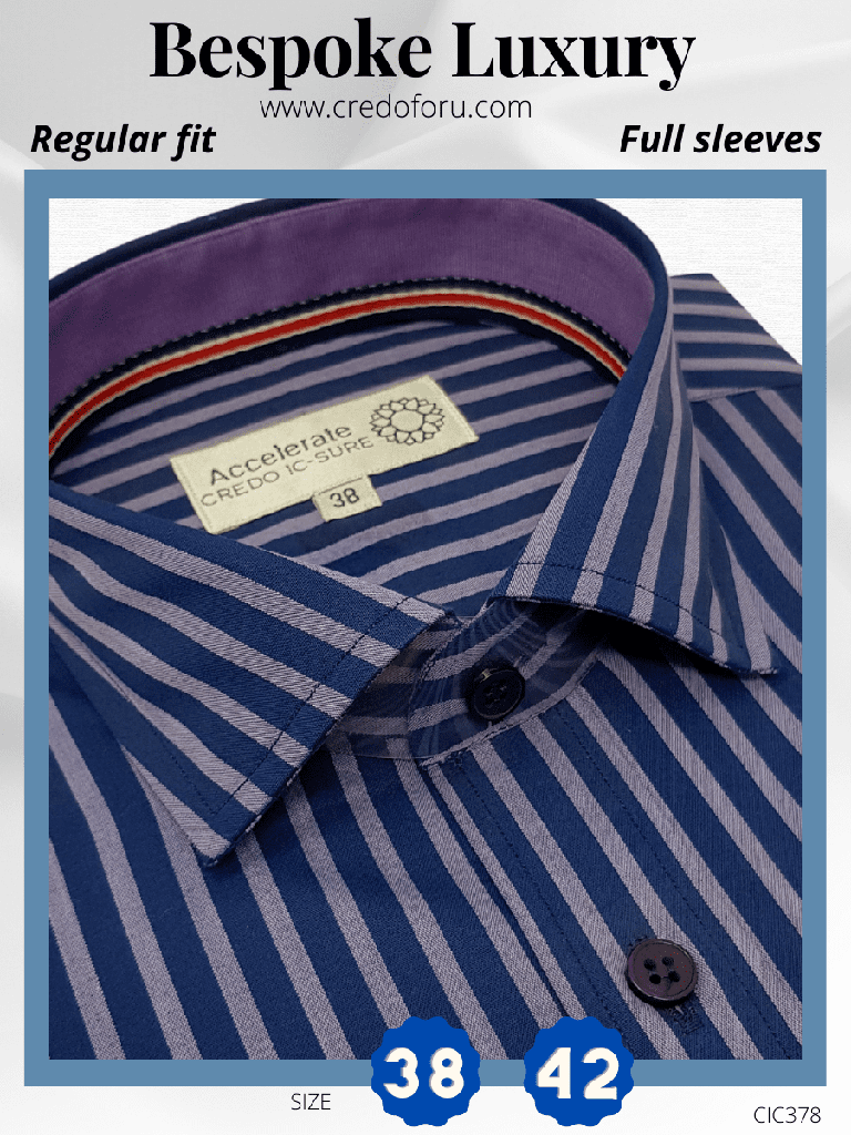 [arvind-fabric-mauve-&amp;-blue-stripe-formal-shirt-42] Arvind Fabric Mauve &amp; Blue Stripe Formal Shirt