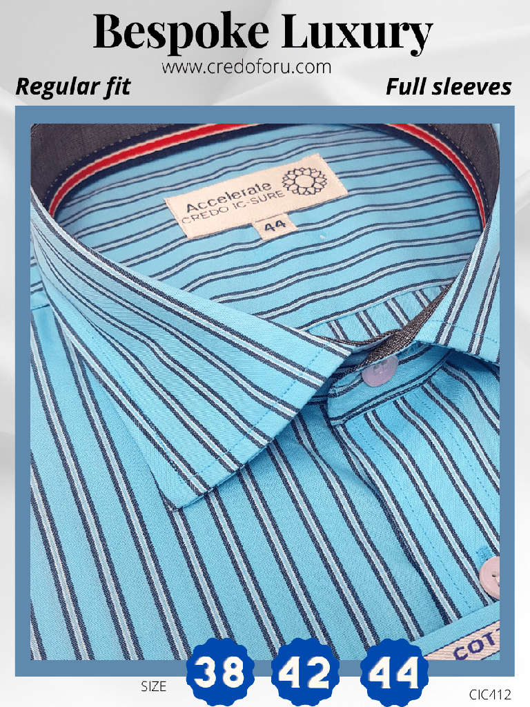 Arvind Black Stripe on Blue Formal Shirt