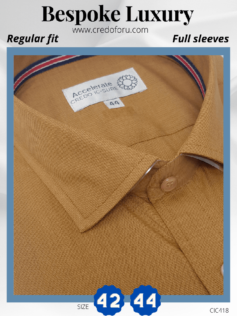 [arvind-fabric-brown-texture-formal-shirt-44] Arvind Fabric Brown Texture Formal Shirt