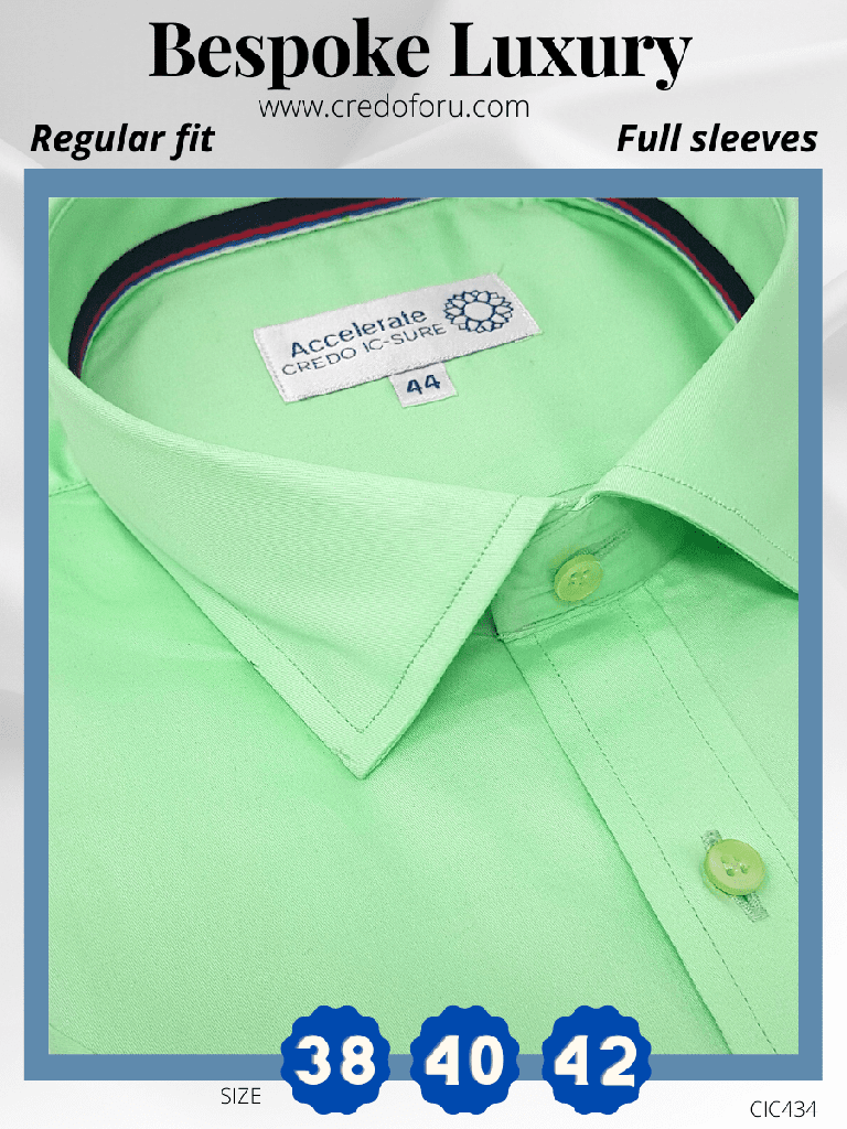 Mint Green Colour Full Sleeve Formal Shirt(434)