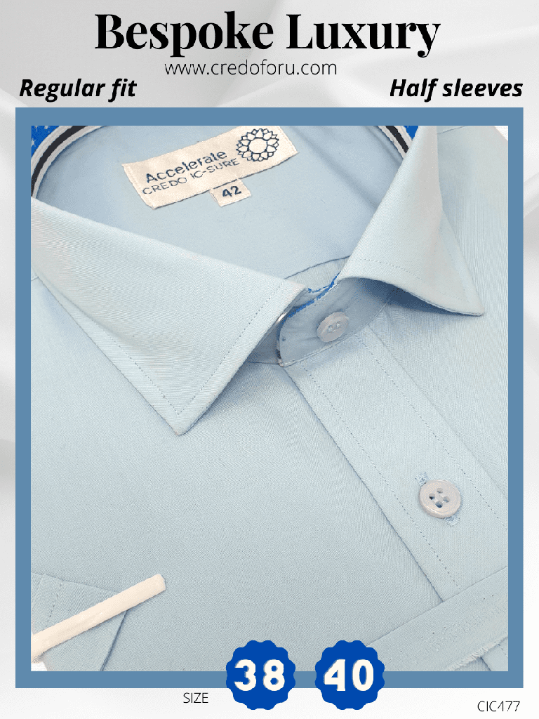 Mafatlal Fabric Sky Blue Formal Shirt