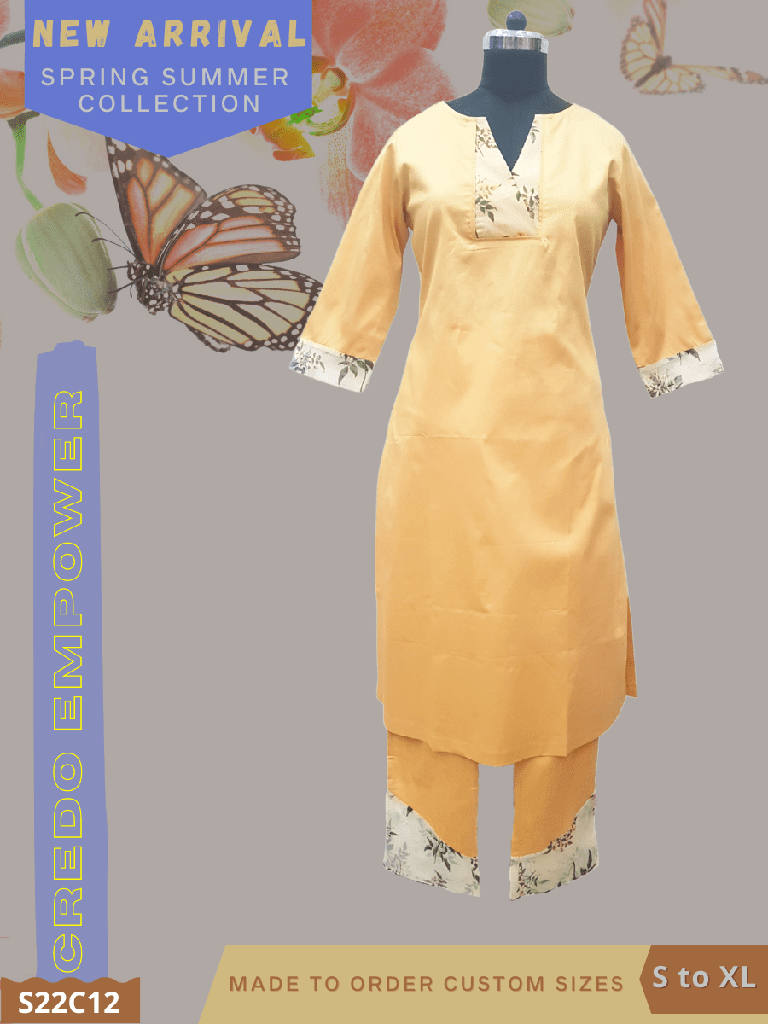 Credo Beige Premium Kurti Pant Set