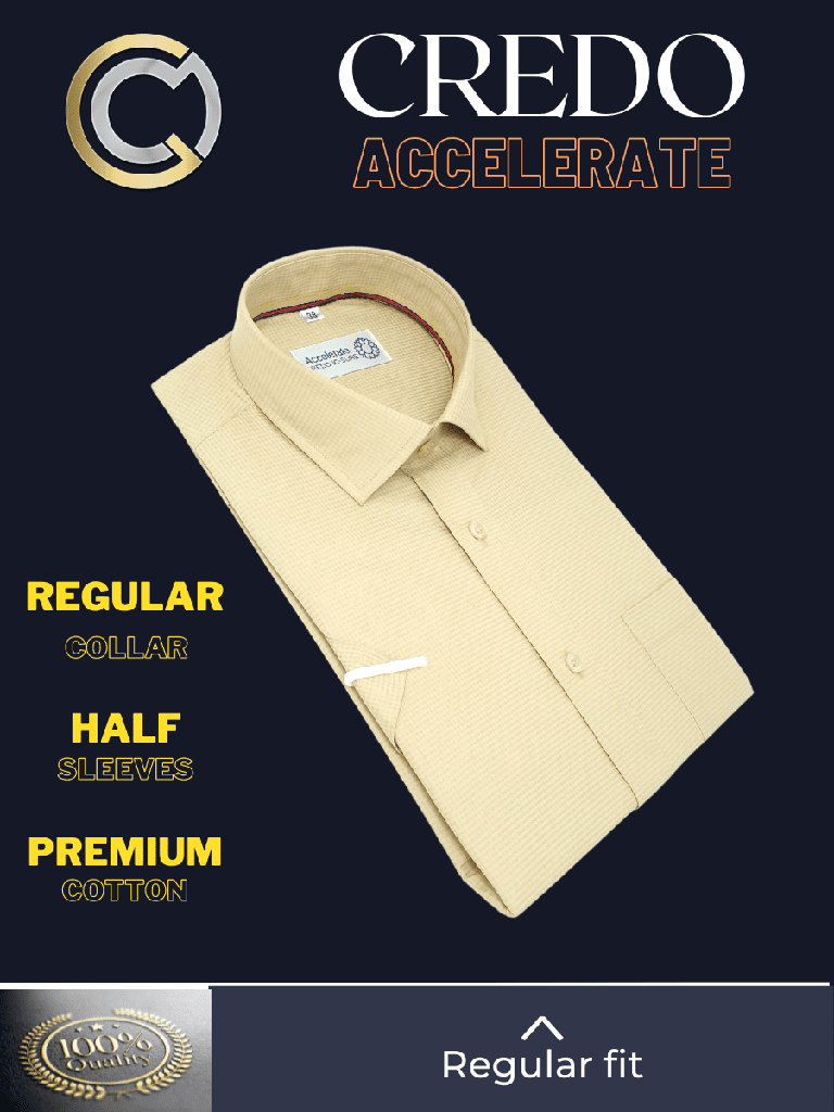 [beige-half-sleeve-formal-shirt515-42-1] Beige Half Sleeve Formal Shirt(515)