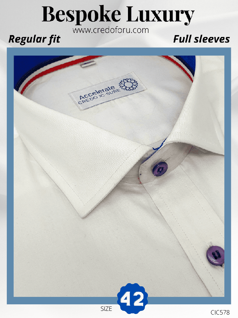 White Solid Full Sleeve Formal Shirt(571)