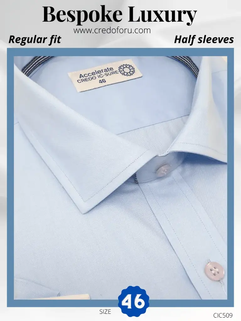 [cic509] Raymond Fabric Light Blue Half Shirt(509)