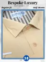 Mafatlal Fabric Beige Formal Half Sleeve Shirt(518)