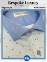 Blue & White Printed Full Sleeve Formal Shirt(524)