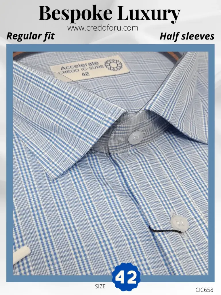 [raymonds-blue-white-check-half-sleeve-shirt658-42-1] Raymonds Blue White Check Half Sleeve Shirt(658)