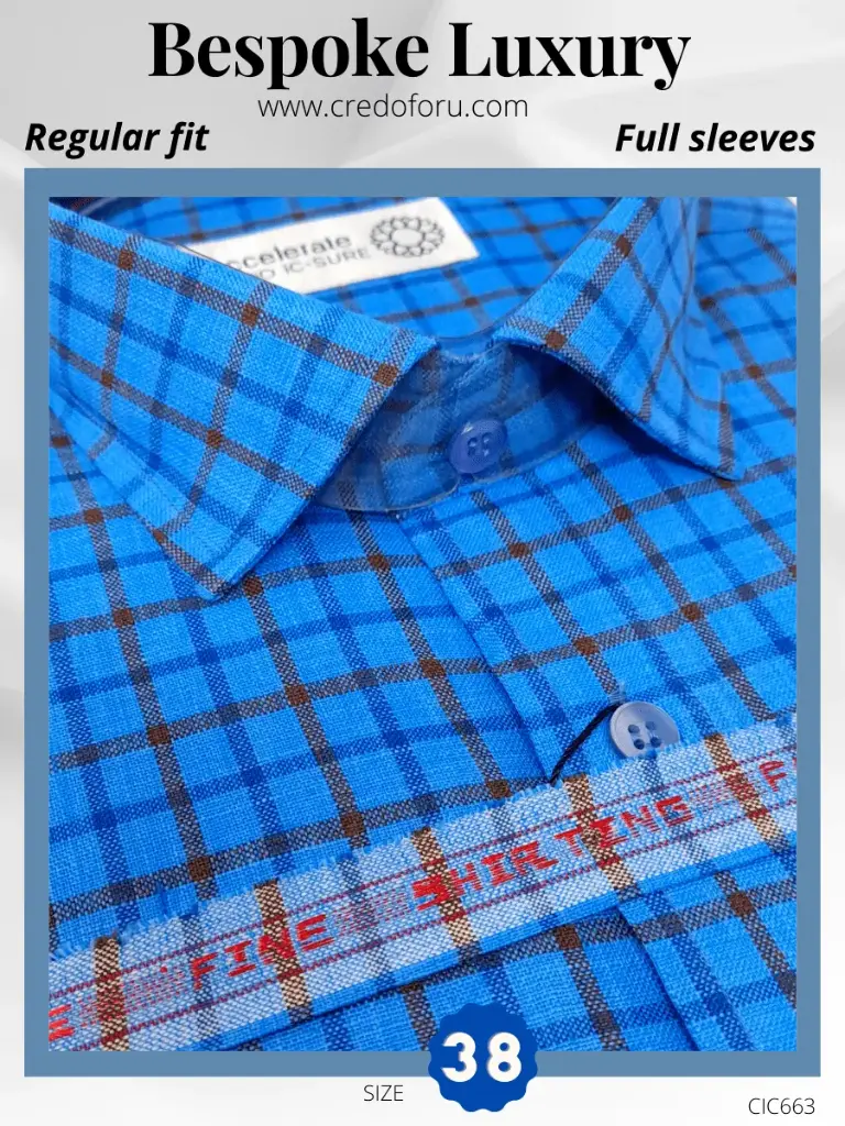 [raymonds-black-check-on-blue-full-sleeve-shirt663-46-1] Raymonds Black Check On Blue Full Sleeve Shirt(663)