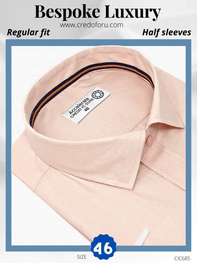 Credo Imported Fabric Cream Half Sleeve Shirt(685)