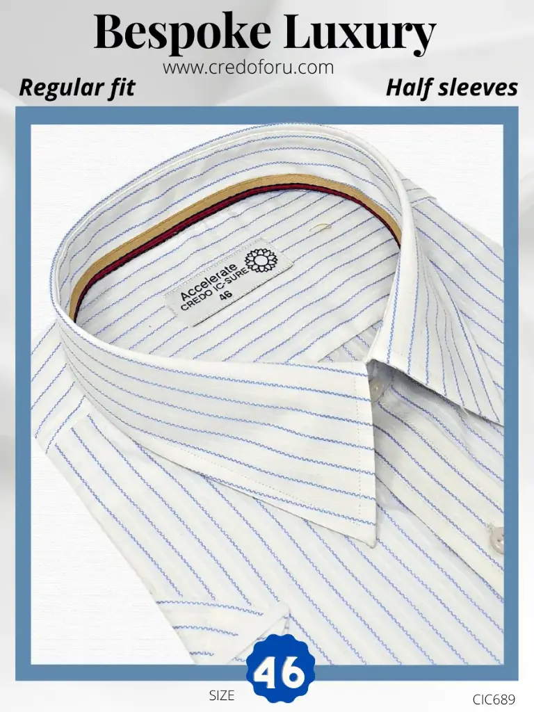 [credo-imported-white-blue-strike-half-sleeve-shirt689-46-1] Credo Imported White Blue Strike Half Sleeve Shirt(689)