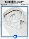Credo Imported White Blue Strike Half Sleeve Shirt(689)