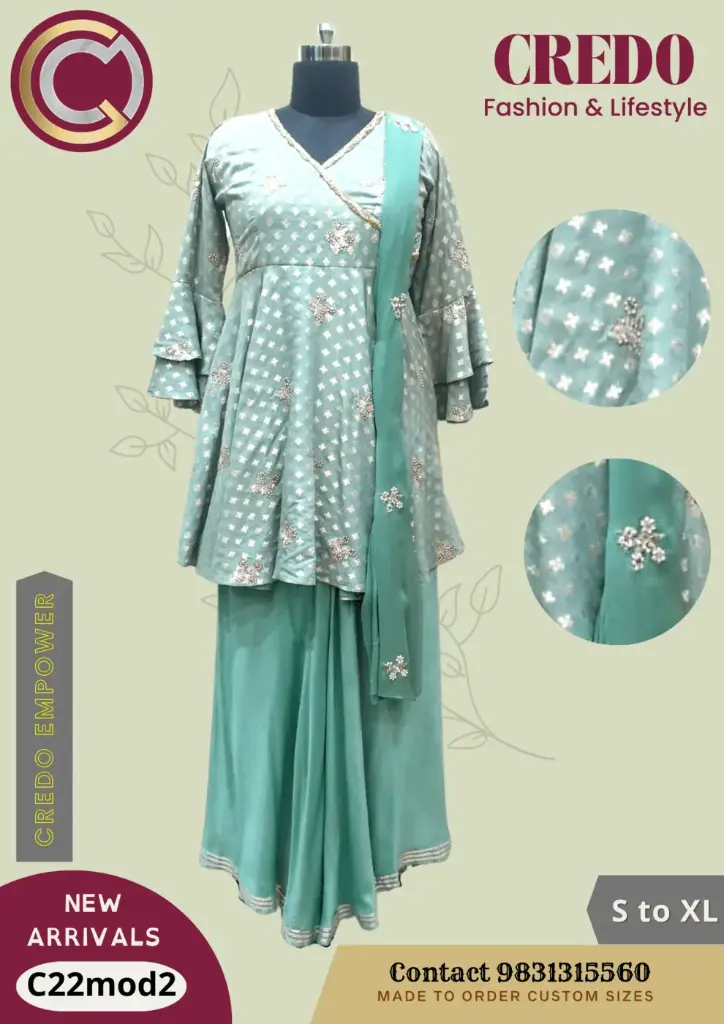[light-green-kurtis-plazo-set-lightseagreen-1] Light Green Kurtis plazo set